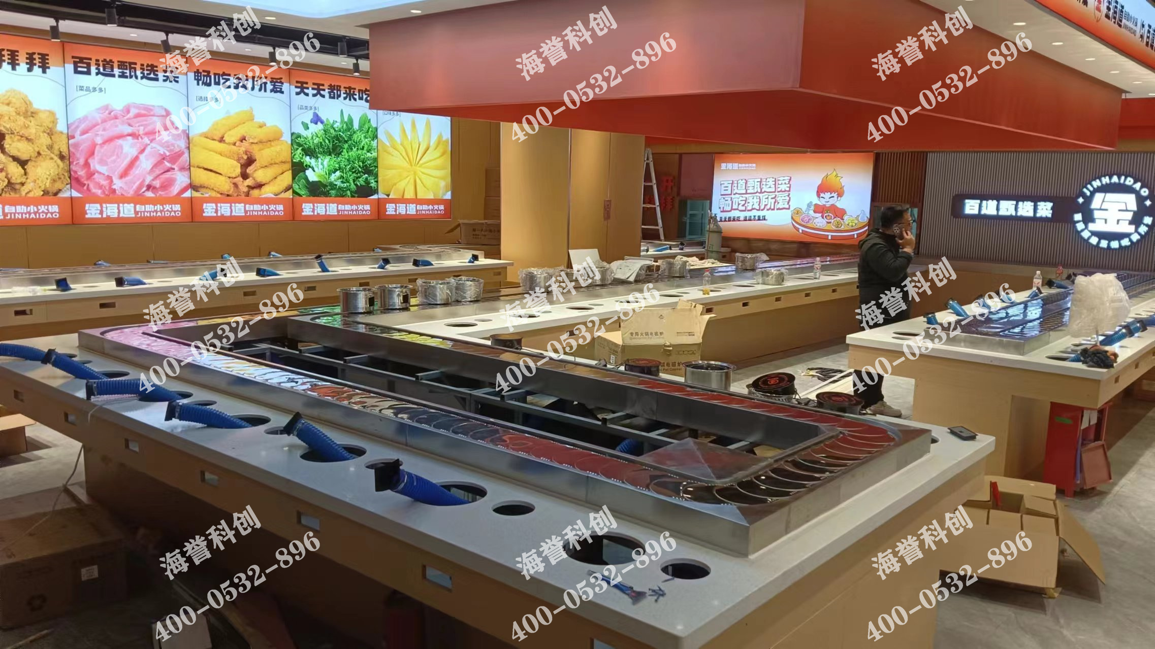 海譽(yù)科創(chuàng)山東聊城單涮無煙小火鍋設(shè)備安裝完成