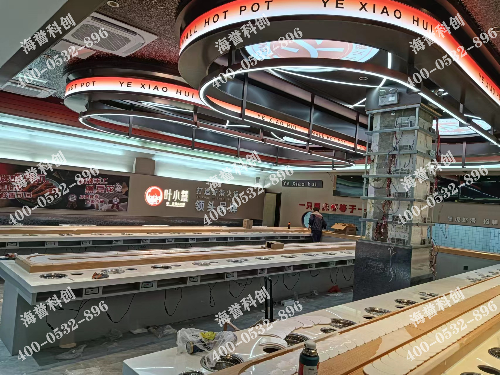 海譽(yù)科創(chuàng)江蘇連云港單涮無煙小火鍋設(shè)備安裝完成