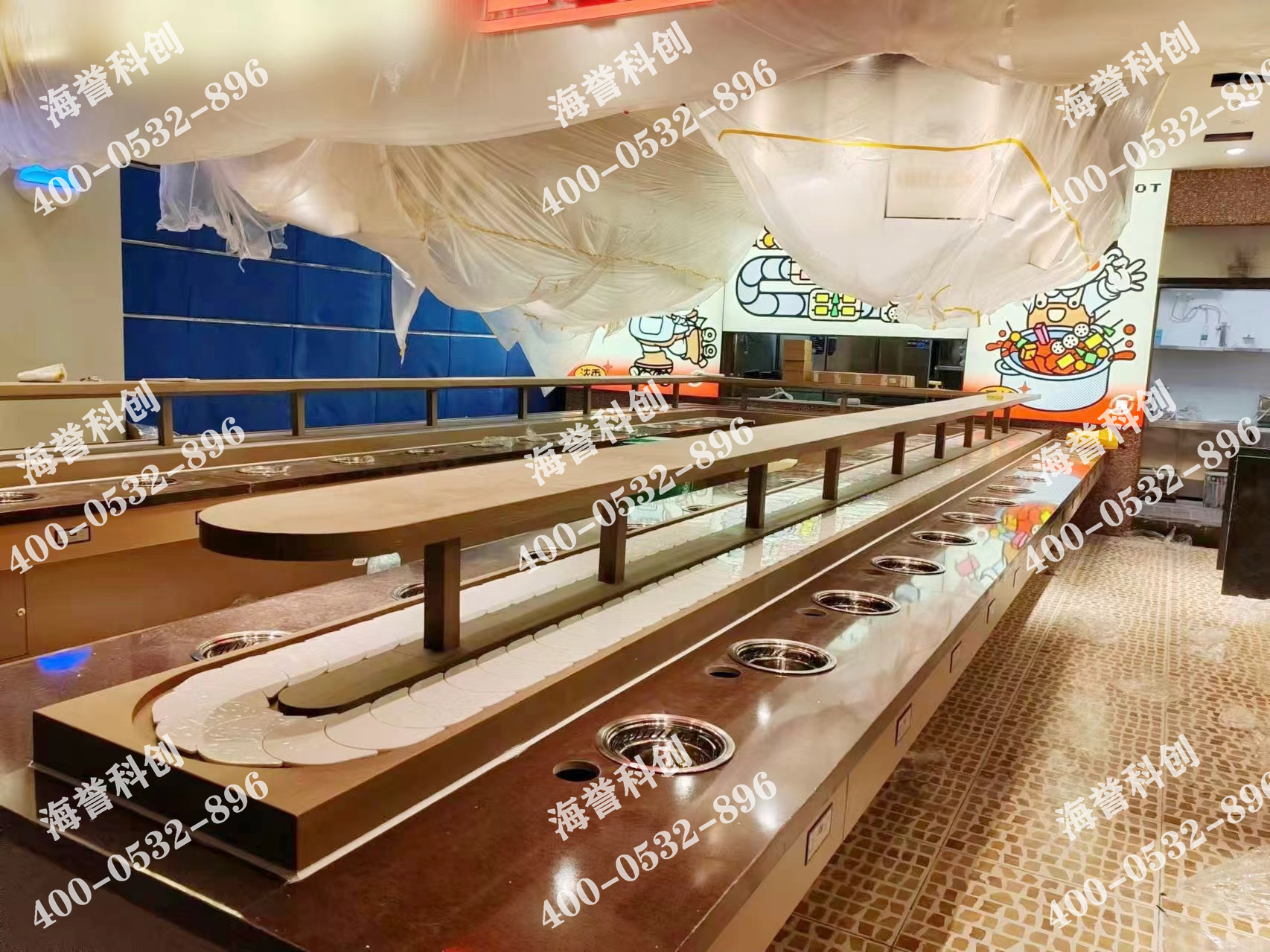 海譽(yù)科創(chuàng)湖北單涮無煙小火鍋設(shè)備安裝完成