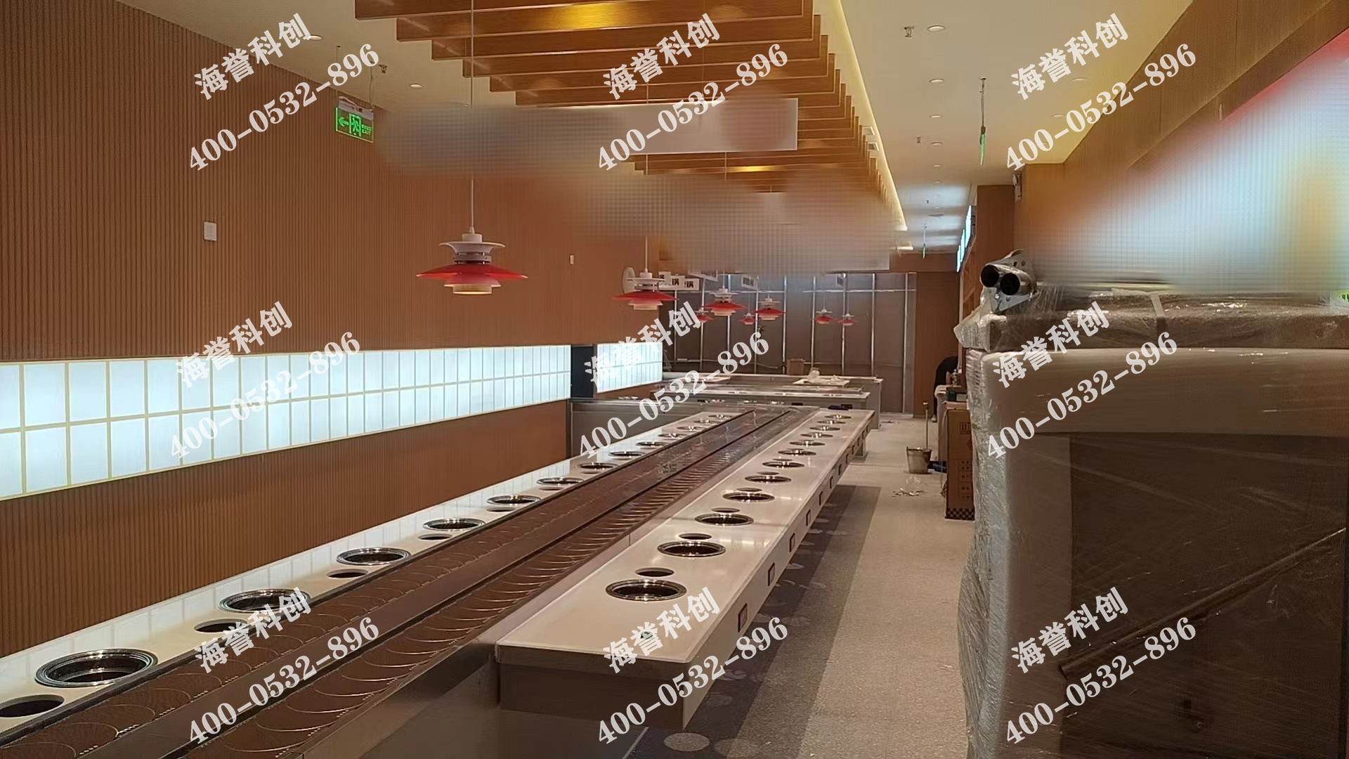 海譽科創(chuàng)江蘇單涮無煙小火鍋設備安裝完成