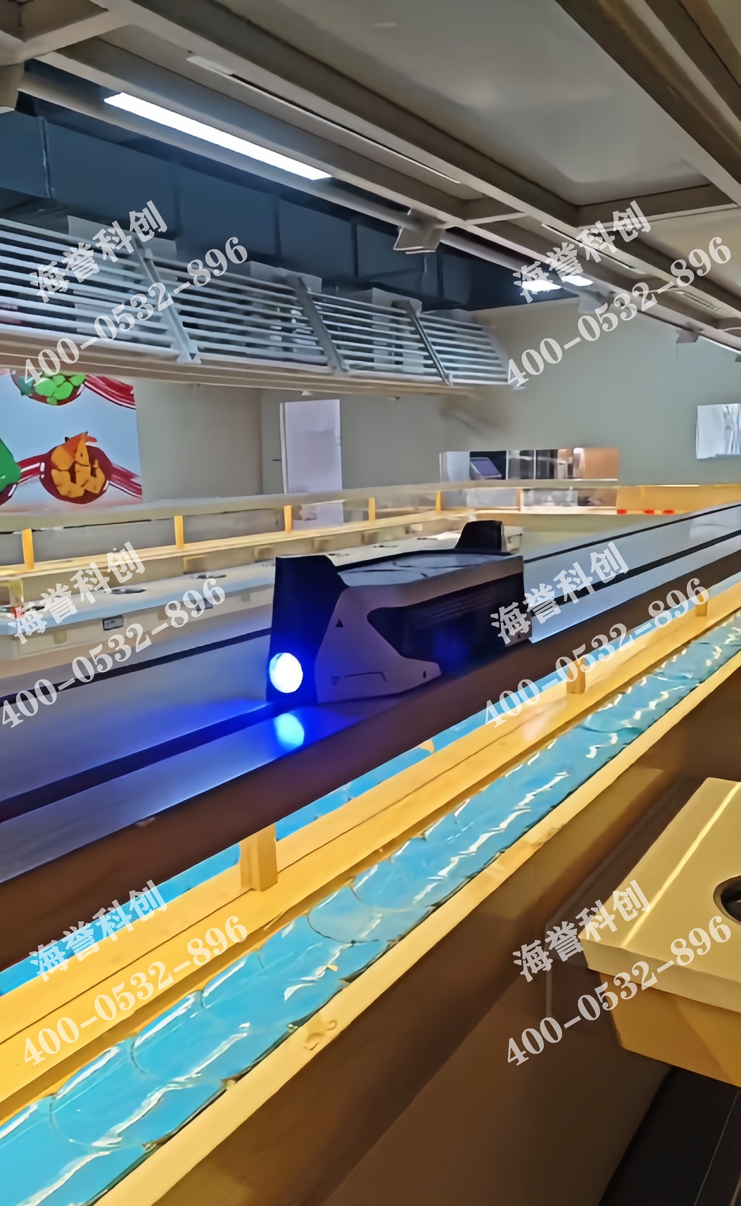 海譽(yù)科創(chuàng)內(nèi)蒙古單涮無煙小火鍋搭載智能送餐小火車安裝完成